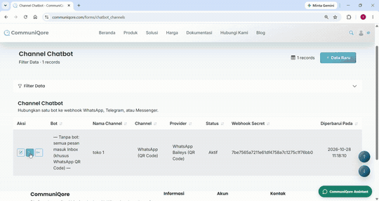Hubungkan WhatsApp ke CommuniQore